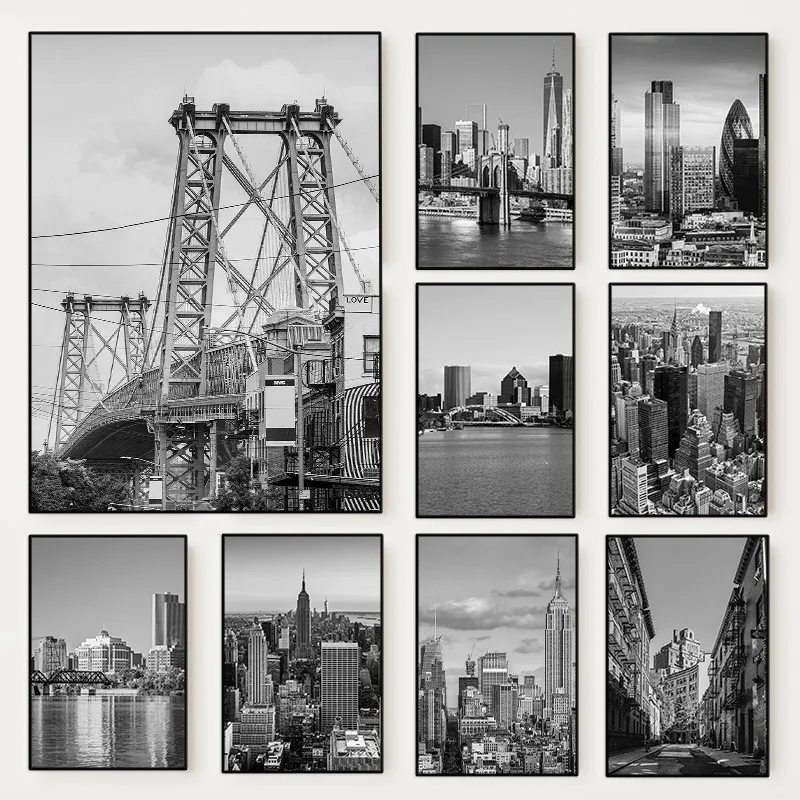 Photography New York - 2D-картина на холсте: черно-белый фото-постер с