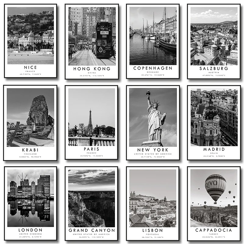 Photography New York - Плакат с изображением знаменитых городов, Лиссабона,
