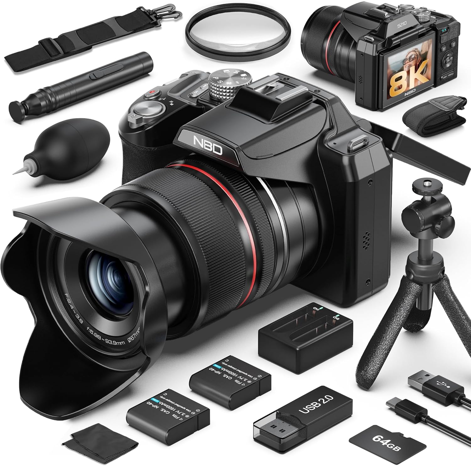 Photography Camera - Профессиональная цифровая фотокамера 8K 64 МП,