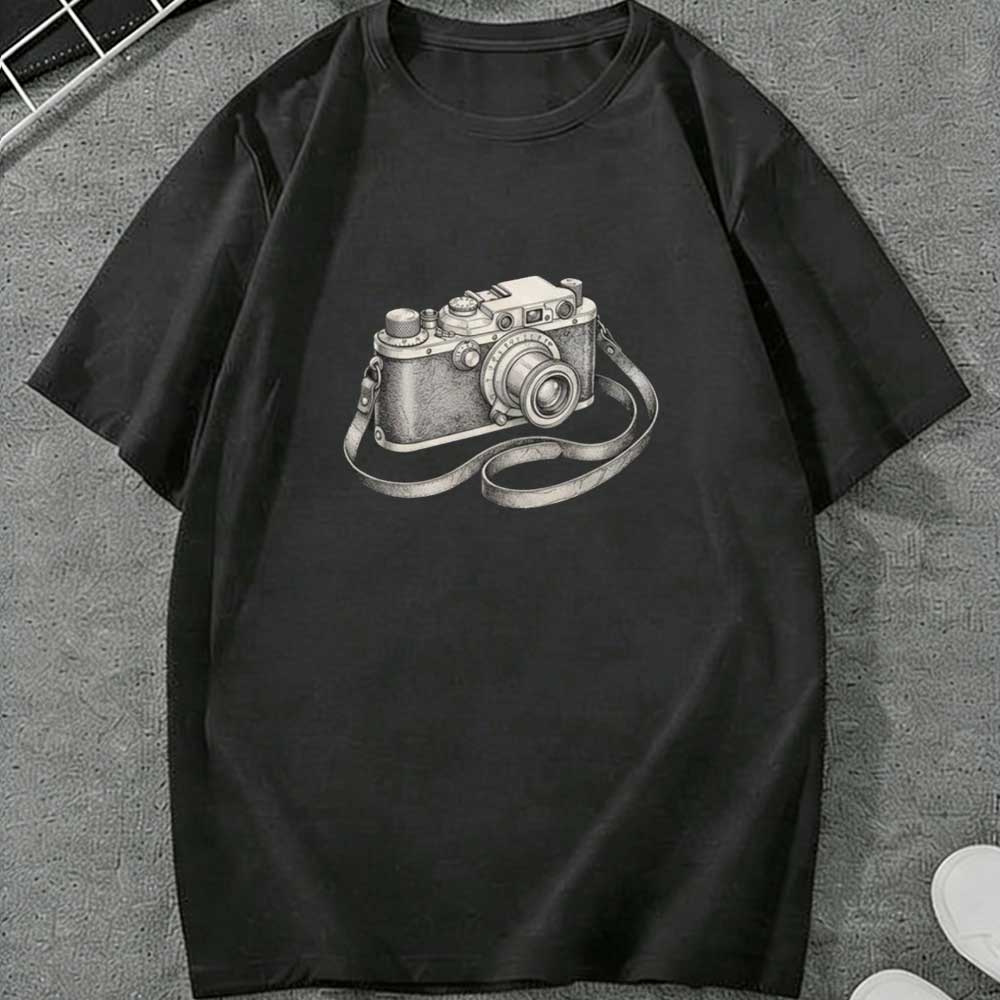 Футболка с принтом камеры, вин – обзор и цена Photography Graphic Design